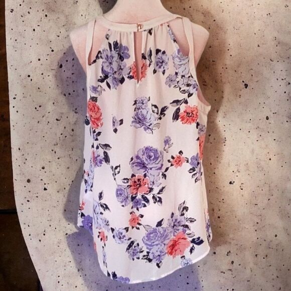 CANDIES SLEEVELESS TOP BLOUSE ALL OVER FLORAL PRINT MEDIUM - Picture 5 of 8